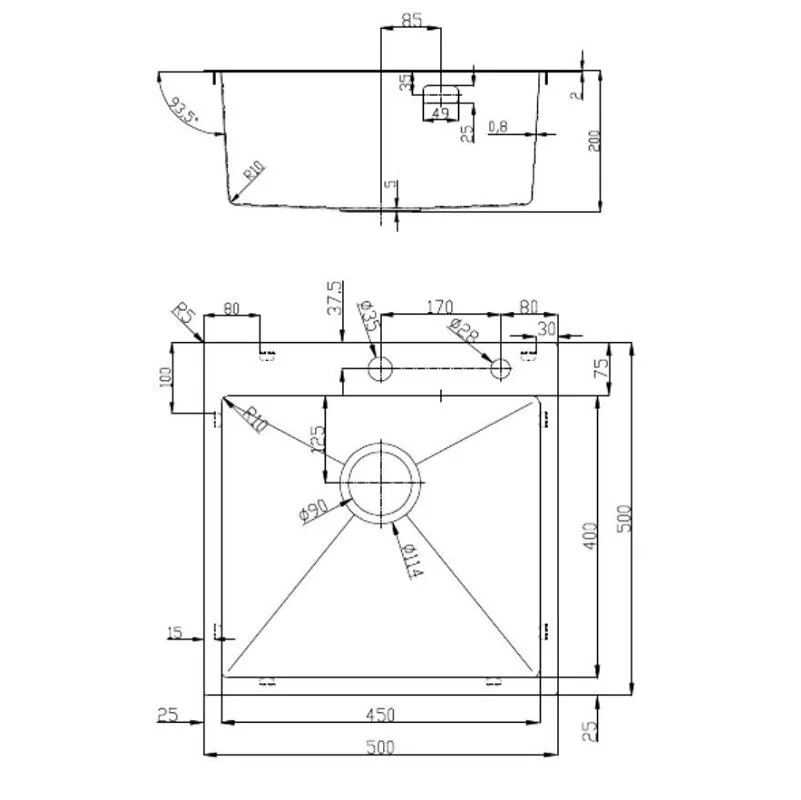 Кухонная мойка D&K DKS505006 черный