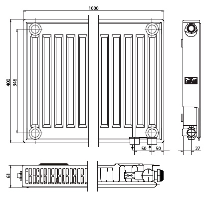 Радиатор стальной Kermi FKV 110410 тип 11