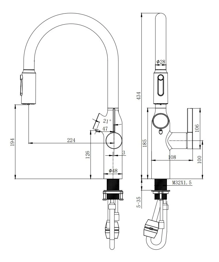 Смеситель для кухни Oulin OL - 8018 Chrome хром