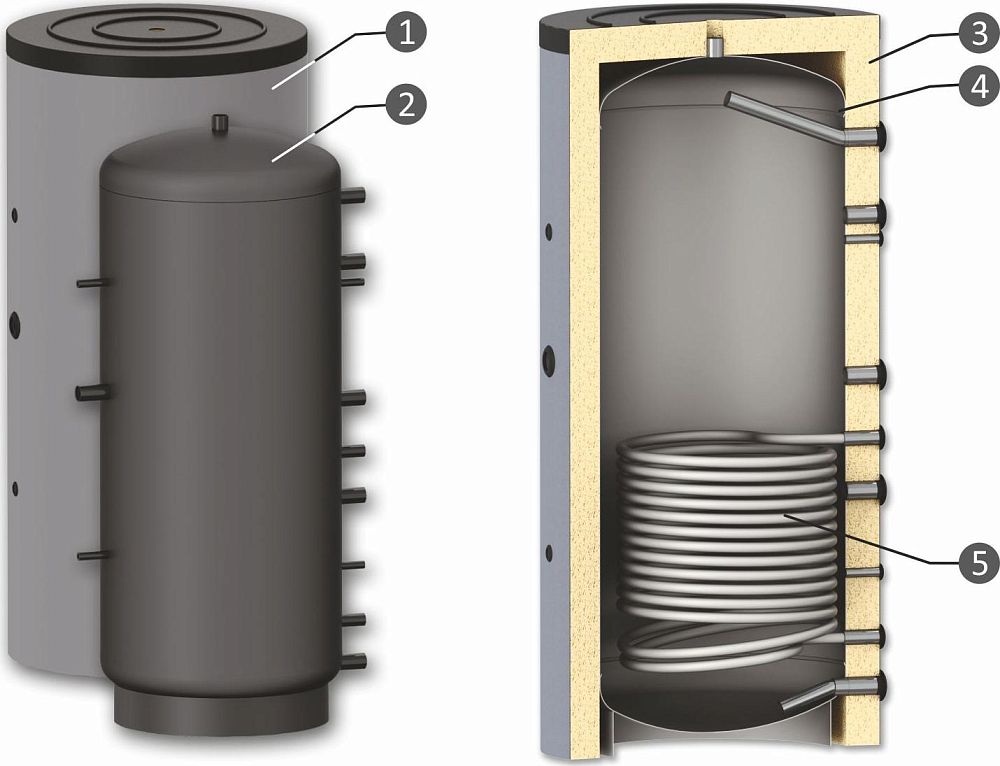 Буферный накопитель Sunsystem PR 2000 Ф 1200 09060015202008 2000 л серый