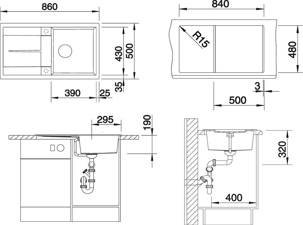 Кухонная мойка Blanco Metra 5 S антрацит