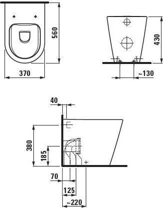 Напольный унитаз Laufen Kartell 8.2333.6.000.000.1 безободковый