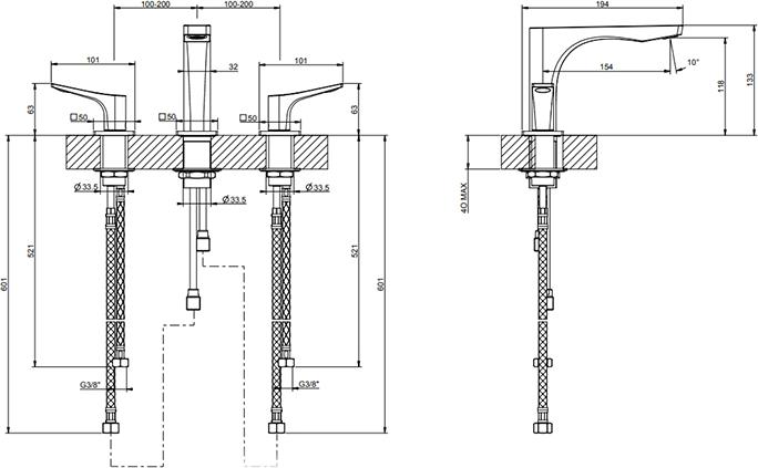 Смеситель для раковины Gessi Rilievo 59012#299, черный матовый