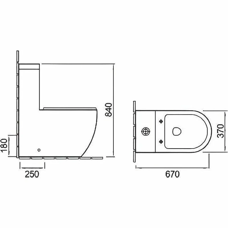 Напольный унитаз SantiLine SL-5011SM-BD, безободковый, с функцией биде, сиденье микролифт, цвет белый