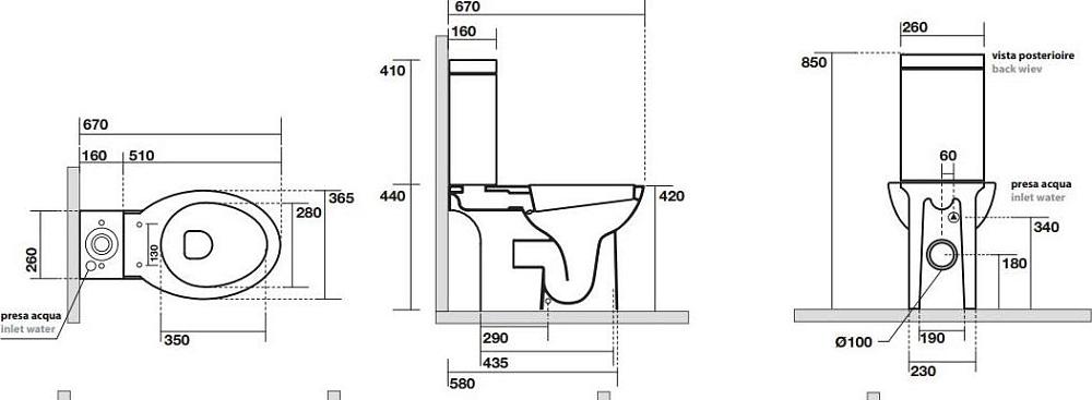 Чаша для унитаза-компакта Kerasan Bit 441701bi