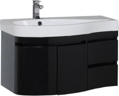 Тумба с раковиной Aquanet Сопрано 95 L 00213002 чёрный