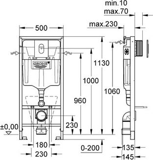 Инсталляция для подвесного унитаза Grohe Rapid SL 38929SH0