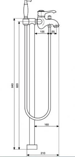 Смеситель для ванны с душем Emmevi Tiffany 600128OR золото