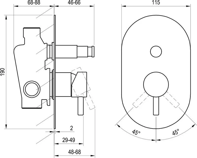 Смеситель для душа Ravak Espirit X070284 черный