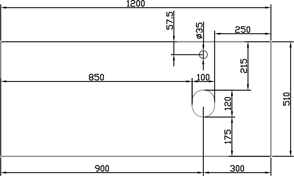 Столешница с раковиной DIWO Элиста 120 белый мрамор, с раковиной Moduo 50 Square