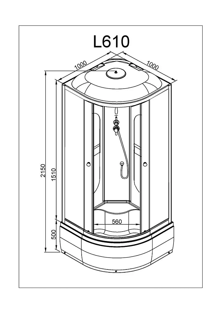 Душевая кабина Deto L L610GM