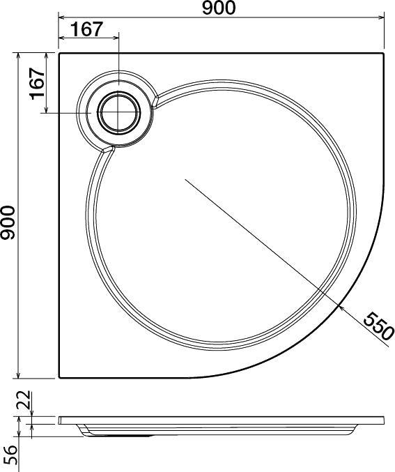 Поддон для душа Cezares Tray R 90-550