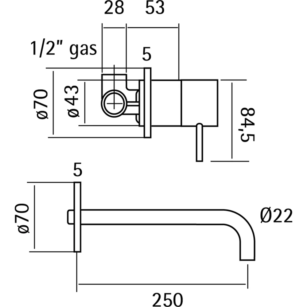 Смеситель для раковины Huber Lynox LX002511D1 серый