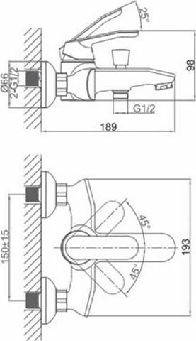 Смеситель D&K Rialto Venice DA1063201 для ванны с душем