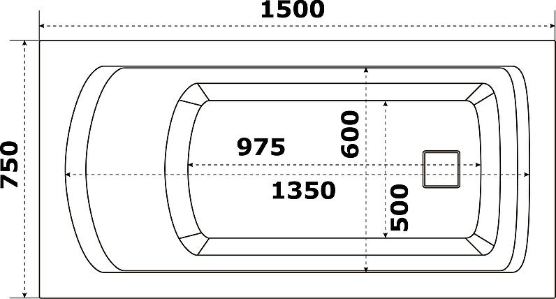 Акриловая ванна Bas Аякс 150x75 В 00128 с каркасом, белый