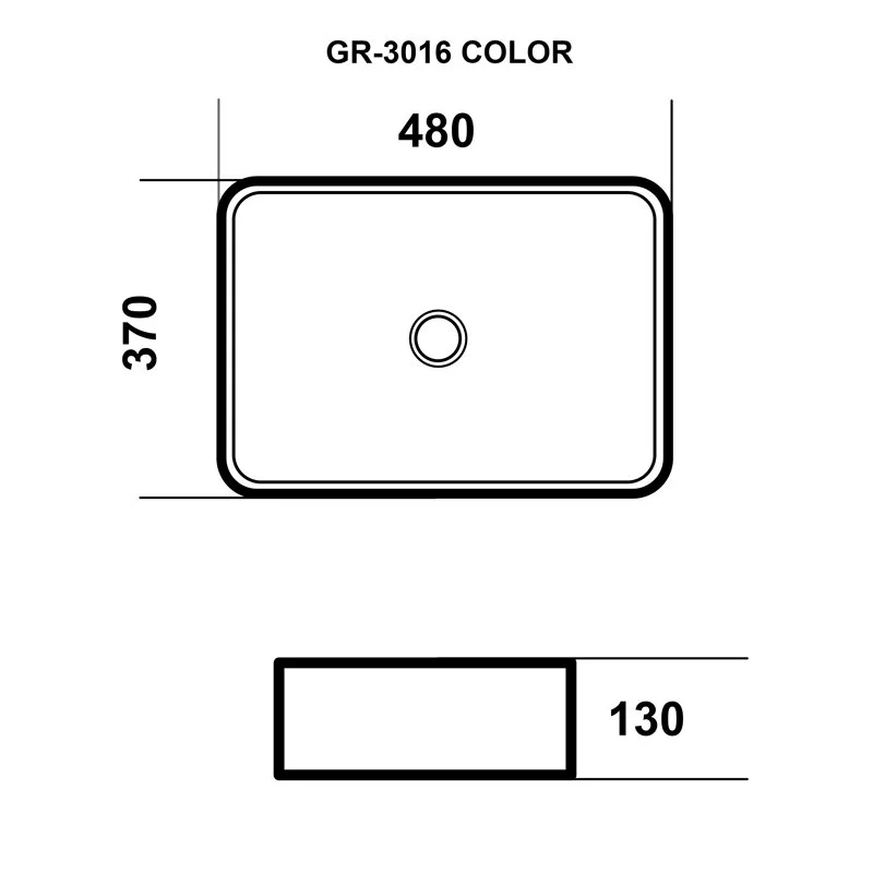 Раковина накладная Grossman GR-3016BBL черный