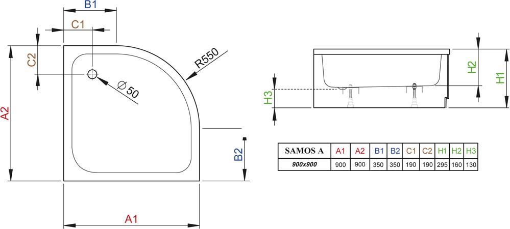 Поддон для душа Radaway Samos A900