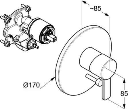 Смеситель для душа Kludi Bozz 386503976, чёрный