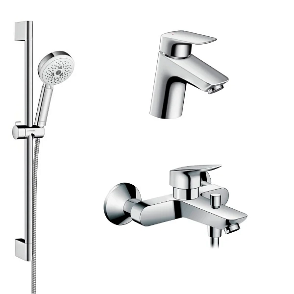 Душевой комплект Hansgrohe Logis, хром, c штангой