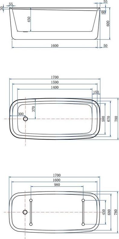 Акриловая ванна Allen Brau Infinity 170x78 2.21003.21, белый матовый