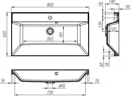 Раковина мраморная Belbagno BB800/450-LV-MR-AST