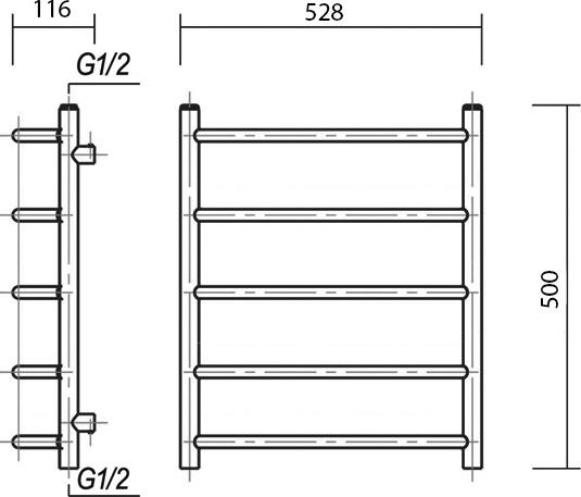 Полотенцесушитель электрический Domoterm Калипсо П5 50x50 хром R