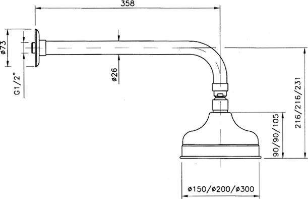 Верхний душ Nicolazzi Classic shower 5702 DB 20