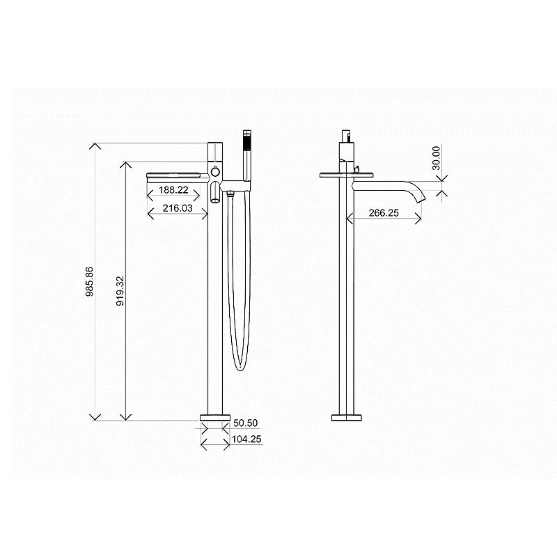 Смеситель для ванны с душем Boheme Stick 129-WCR хром, белый