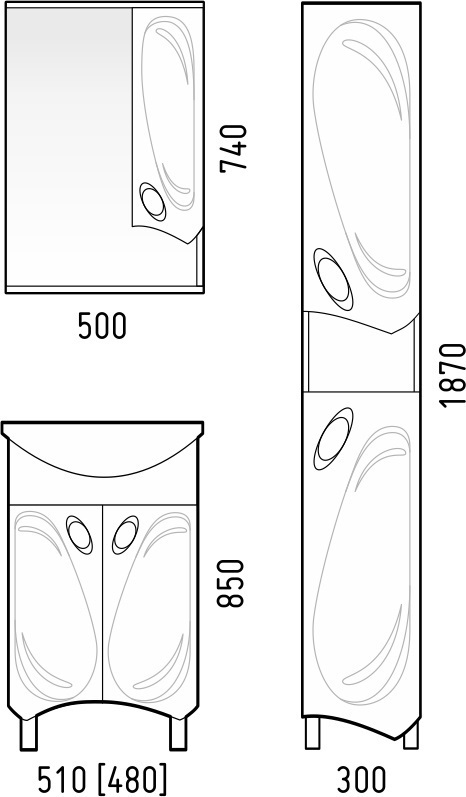 Тумба под раковину Corozo Лидер 50 SD-00000318, белый