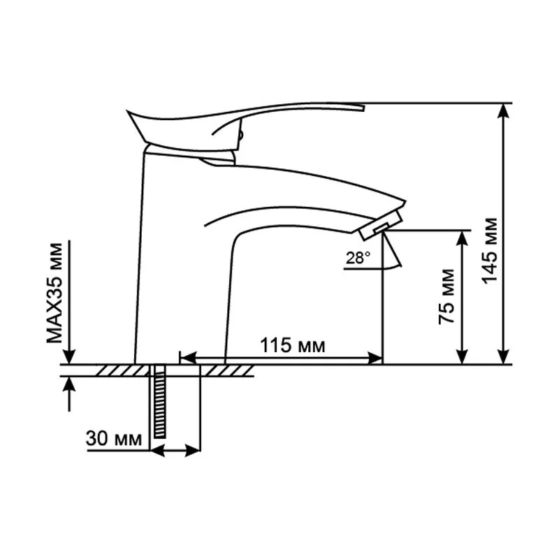 Смеситель для раковины Mixline ML03 ML03-04 хром