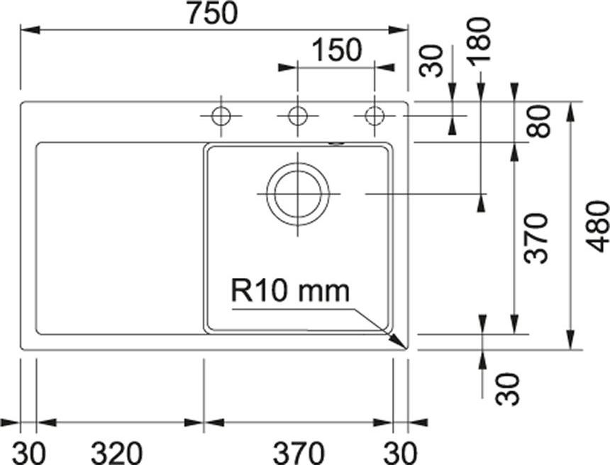 Кухонная мойка 75 см Franke Mythos MTK 211-78 129.0433.462, антрацит