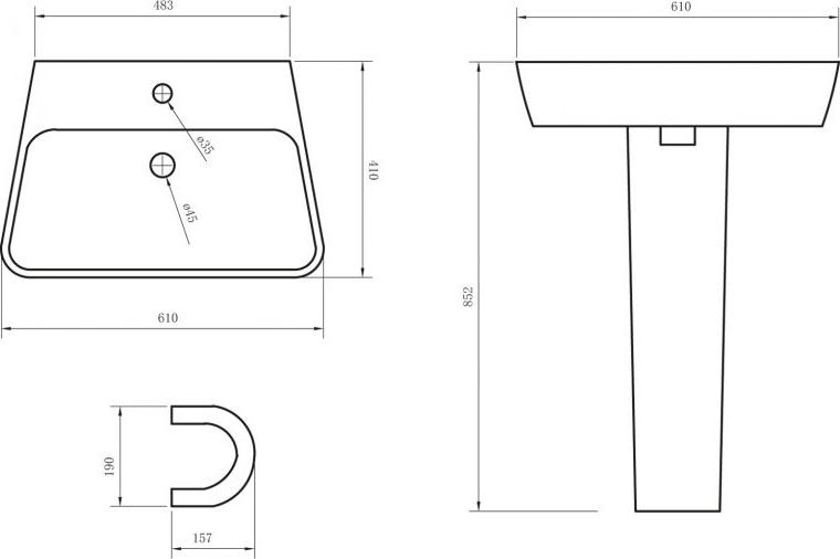 Раковина 61 см BelBagno Romina BB121L