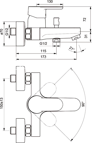 Комплект для ванной Ideal Standard Ceraplan III B1118AA