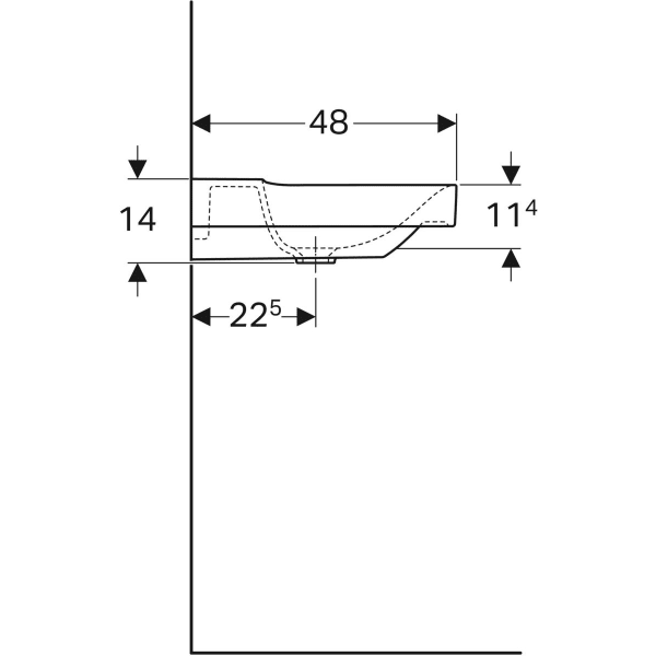 Раковина 90 см Geberit Xeno² 500.532.01.1, белый