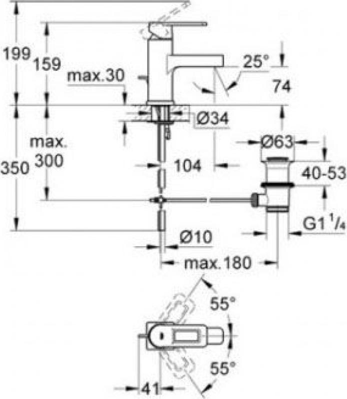 Смеситель для раковины Grohe Quadra 32630000