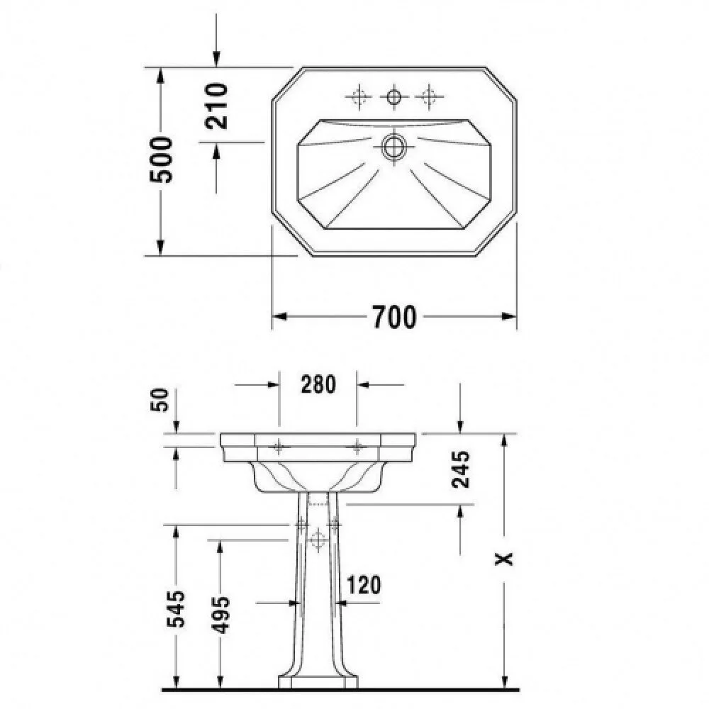 Раковина Duravit 1930 Series 438700000 белый