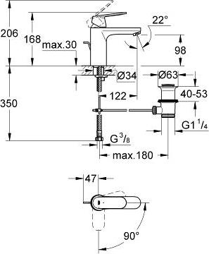 Смеситель для раковины Grohe Eurosmart Cosmopolitan 2339600E