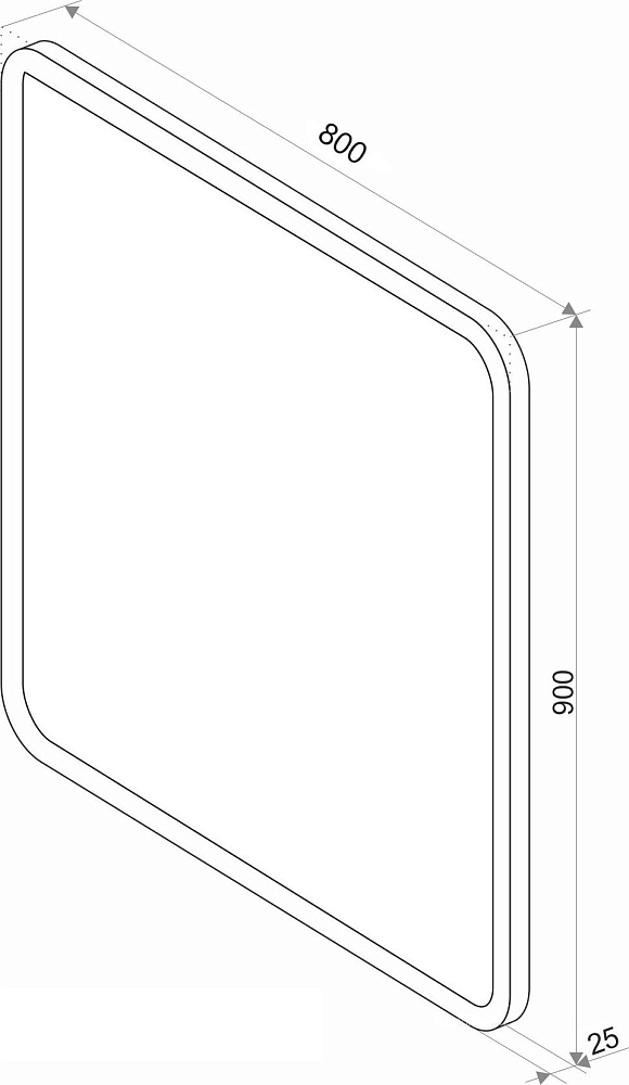 Зеркало Континент Glamour 800x900 ЗЛП440 с подсветкой и сенсорным выключателем, белый