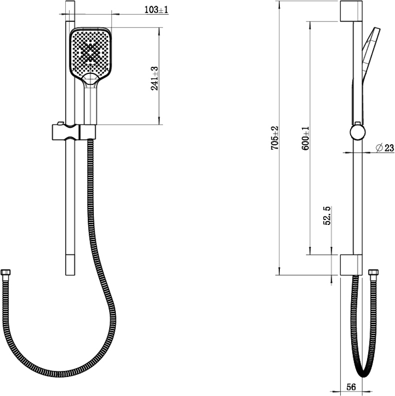 Комплект Акриловая ванна STWORKI Хадстен SW1016075028 без опоры 180x80 см + Каркас SW5018080052 180 + Гарнитур Готланд WH628-MB черный матовый