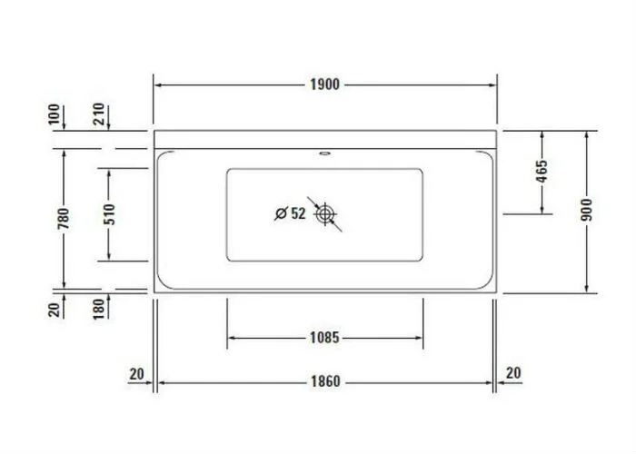 Акриловая ванна Duravit P3 Comforts 190х90 7003780000000000 белый