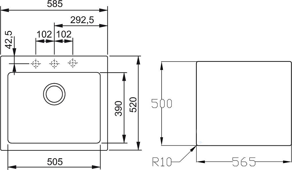 Кухонная мойка Franke Maris MRG 610-58 оникс