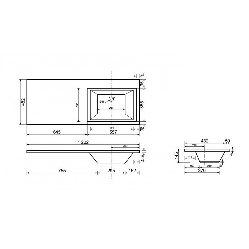 Раковина Style Line Estetus Даллас 120 СС-00002389, правая