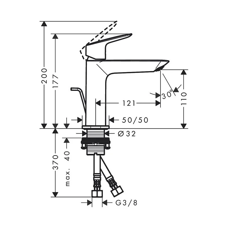 Смеситель для раковины Hansgrohe Logis 71251670 черный