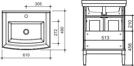 Мебель для ванной Caprigo Jardin 60 bianco light vintage