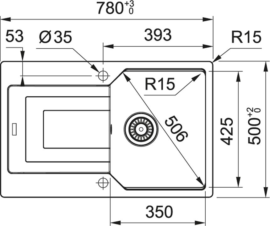 Кухонная мойка 78 см Franke Urban UBG 611-78 3,5" 114.0595.333, сахара