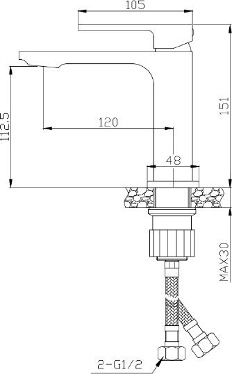 Смеситель для раковины 1 Orange Lutz M04-021cr, хром