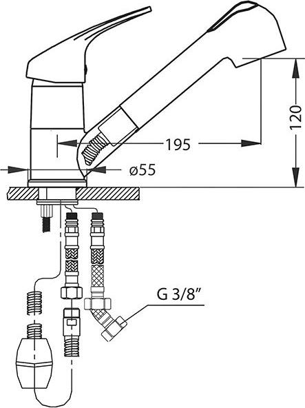 Смеситель для кухни Alveus AM 20-PS 1100396, бежевый