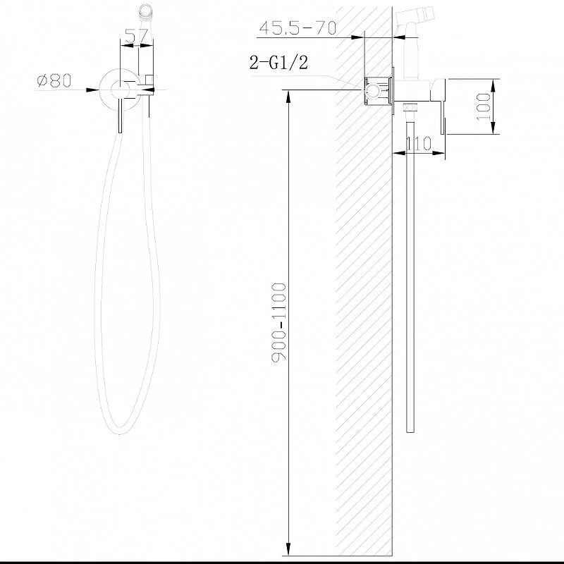 Смеситель с гигиеническим душем Abber Wasser Kreis AF8125 хром