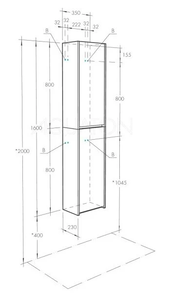 Шкаф-пенал Aquaton Сканди 1A255003SDZ90 белый, коричневый