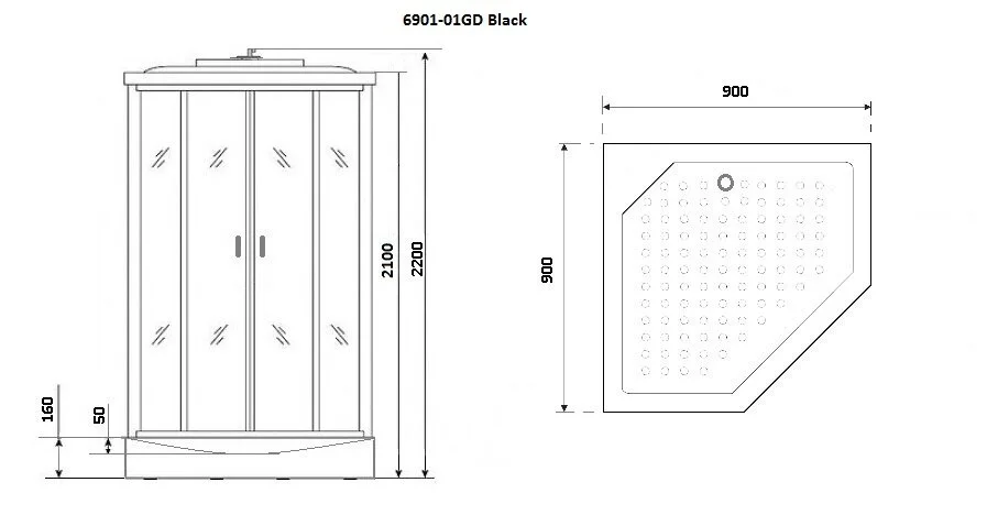 Душевая кабина Niagara Premium NG-6902-01GDBLACK